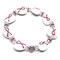 Pink Ribbon 16mm Large Glass Heart Stretch Elastic Large Chunky Bracelet product 1